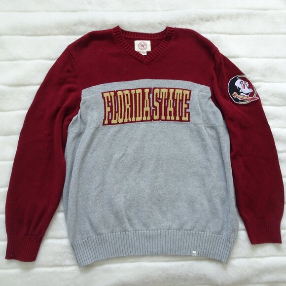Forty Seven Brand Pullover Florida State Sweater XXL Gray/ Red - Picture 1 of 11